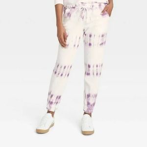 Women's Tie-Dye Mid-Rise French Terry Jogger Pants - NWT